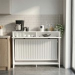 Κονσόλα - Κάλυμμα καλοριφέρ Opelya Megapap χρώμα λευκό 130x31,4x100εκ.