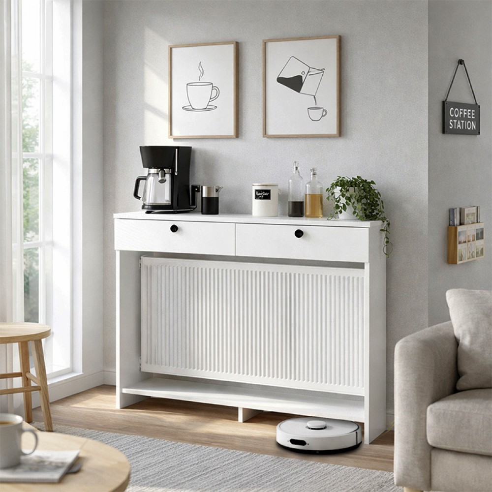 Κονσόλα - Κάλυμμα καλοριφέρ Opelya Megapap χρώμα λευκό 130x31,4x100εκ.