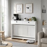 Κονσόλα - Κάλυμμα καλοριφέρ Opelya Megapap χρώμα λευκό 130x31,4x100εκ.