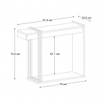 Κονσόλα Desca Megapap χρώμα travertine - sandstone - χρυσό 91,8x29,6x74,2εκ.