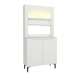 Έπιπλο κουζίνας με LED Melinta 2 Megapap χρώμα λευκό 90x40x181,8εκ.