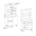 Έπιπλο κουζίνας με LED Melinta 2 Megapap χρώμα λευκό 90x40x181,8εκ.
