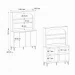 Έπιπλο κουζίνας με LED Melinta 4 Megapap χρώμα λευκό 120x40x181,8εκ.
