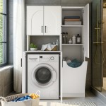 Ντουλάπι με καλάθι απλύτων Verga Megapap χρώμα λευκό 45x40x180εκ.