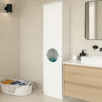 Ντουλάπι με καλάθι απλύτων Verga Megapap χρώμα λευκό 45x40x180εκ.