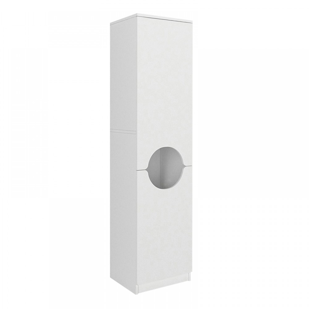 Ντουλάπι με καλάθι απλύτων Verga Megapap χρώμα λευκό 45x40x180εκ.