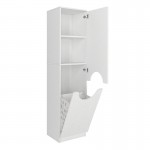 Ντουλάπι με καλάθι απλύτων Verga Megapap χρώμα λευκό 45x40x180εκ.
