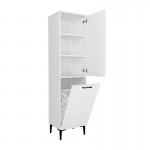 Ντουλάπι με καλάθι απλύτων Singa Megapap χρώμα λευκό 45x40x180εκ.