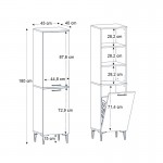 Ντουλάπι με καλάθι απλύτων Singa Megapap χρώμα λευκό 45x40x180εκ.