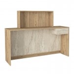 Γραφείο υποδοχής - reception Davis Megapap με LED χρώμα sepet oak - travertine 150x41,8x115εκ.