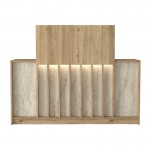 Γραφείο υποδοχής - reception Davis Megapap με LED χρώμα sepet oak - travertine 150x41,8x115εκ.