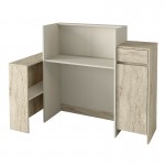 Γραφείο υποδοχής - reception Dayana Megapap με LED χρώμα travertine - sandstone 150x85,2x120εκ.