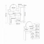 Τουαλέτα με καθρέπτη Andera Megapap χρώμα λευκό 123,9x35x144,4εκ.
