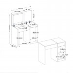 Τουαλέτα με καθρέπτη Huma Megapap χρώμα λευκό 90x45x118,2εκ.