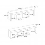 Έπιπλο τηλεόρασης Woodra Megapap χρώμα travertine 180x31,3x50,2εκ.