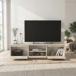 Έπιπλο τηλεόρασης Lumbera Megapap χρώμα travertine 160x29,5x42εκ.