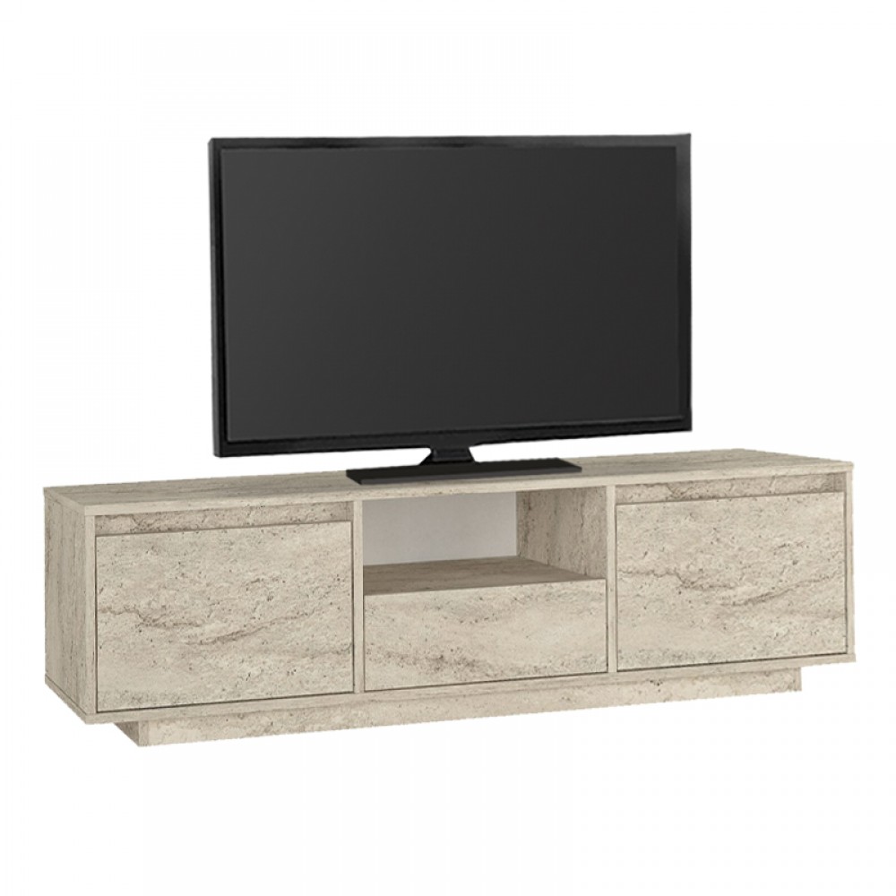 Έπιπλο τηλεόρασης Lumbera Megapap χρώμα travertine 160x29,5x42εκ.