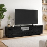 Έπιπλο τηλεόρασης Lumbera Megapap χρώμα sencron black 160x29,5x42εκ.