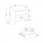 Κομοδίνο Mida Megapap χρώμα sepet oak 45x40x52εκ.