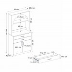 Έπιπλο κουζίνας με LED Sardes Megapap χρώμα λευκό 90x40x180εκ.