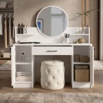 Τουαλέτα με καθρέπτη Talos Megapap χρώμα λευκό 135x40x144,2εκ.