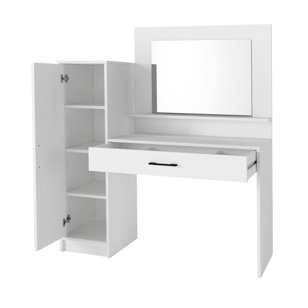 Τουαλέτα με καθρέπτη Kaunos Megapap χρώμα λευκό 123,8x40x148,2εκ.
