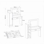 Τουαλέτα με καθρέπτη Kaunos Megapap χρώμα λευκό 123,8x40x148,2εκ.