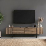 Έπιπλο τηλεόρασης Orontes Megapap χρώμα καρυδί 180x29,6x50εκ.