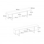 Έπιπλο τηλεόρασης Orontes Megapap χρώμα travertine - χρυσό 180x29,6x50εκ.