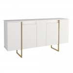 Μπουφές Orontes Megapap χρώμα λευκό - χρυσό 160x35,2x80εκ.