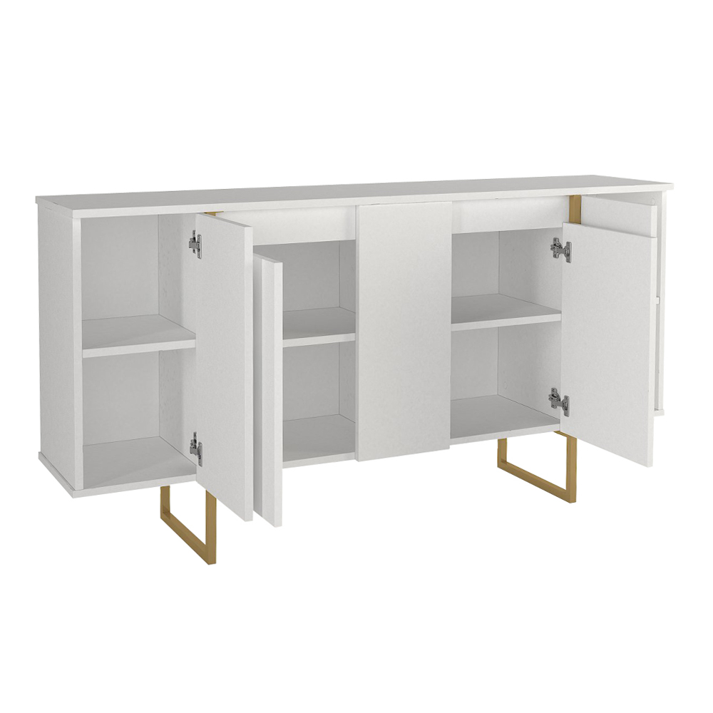 Μπουφές Orontes Megapap χρώμα λευκό - χρυσό 160x35,2x80εκ.