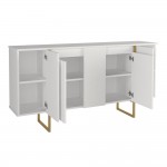 Μπουφές Orontes Megapap χρώμα λευκό - χρυσό 160x35,2x80εκ.