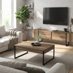 Τραπεζάκι σαλονιού Orontes Megapap χρώμα καρυδί 90x59,6x40εκ.