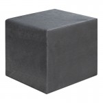 Σκαμπώ April Megapap βελούδινο χρώμα γκρι 40x40x40εκ.