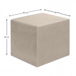 Σκαμπώ April Megapap βελούδινο χρώμα μπεζ 40x40x40εκ.