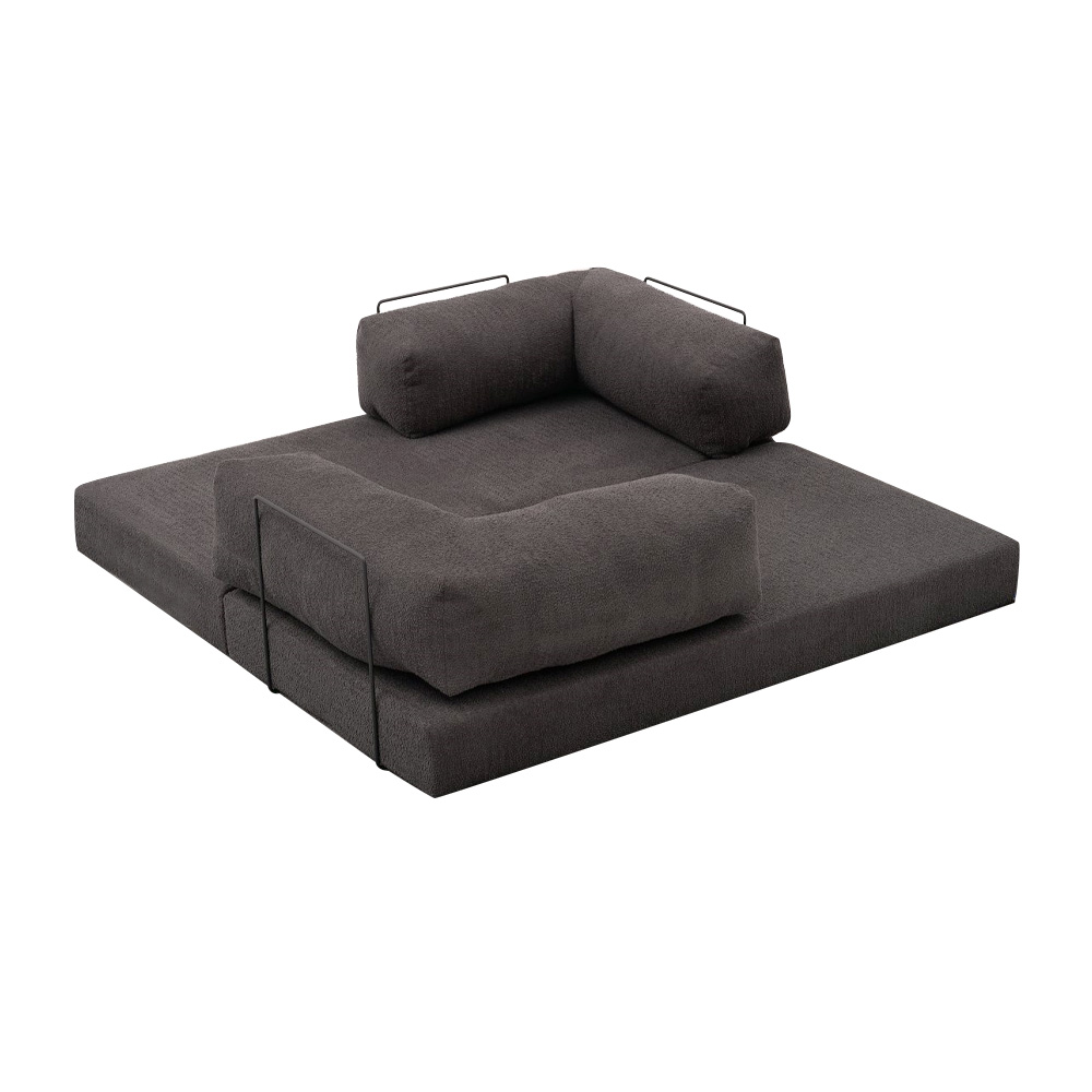 Καναπές - κρεβάτι Comfort Megapap τριθέσιος υφασμάτινος χρώμα ανθρακί 190x95x75εκ.