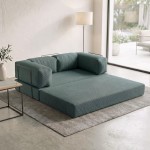 Καναπές - κρεβάτι Comfort Megapap τριθέσιος υφασμάτινος χρώμα μέντα 190x95x75εκ.