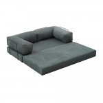 Καναπές - κρεβάτι Comfort Megapap τριθέσιος υφασμάτινος χρώμα μέντα 190x95x75εκ.