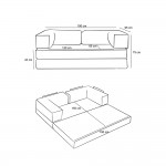 Καναπές - κρεβάτι Comfort Megapap τριθέσιος υφασμάτινος χρώμα μέντα 190x95x75εκ.