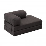 Καναπές - κρεβάτι Comfort Megapap διθέσιος υφασμάτινος χρώμα ανθρακί 140x95x75εκ.