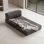 Πολυθρόνα - κρεβάτι Comfort Megapap υφασμάτινη χρώμα ανθρακί 95x95x75εκ.