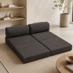 Καναπές - κρεβάτι Comfort Megapap τριθέσιος υφασμάτινος χρώμα ανθρακί 190x95x75εκ.