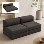 Καναπές - κρεβάτι Comfort Megapap τριθέσιος υφασμάτινος χρώμα ανθρακί 190x95x75εκ.