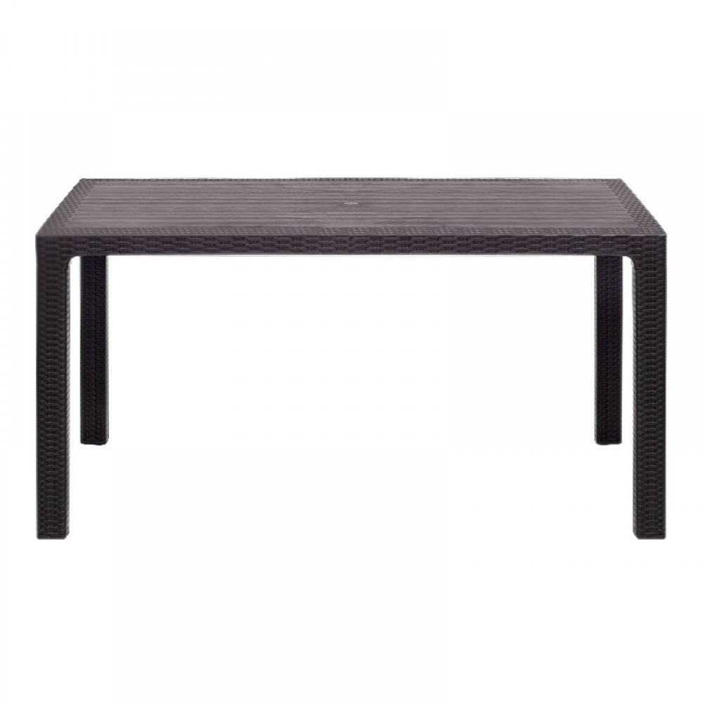 Τραπέζι πολυπροπυλενίου Kalan Megapap χρώμα καφέ 150x90x75εκ.