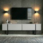 Έπιπλο τηλεόρασης Luxe Megapap χρώμα λευκό - μαύρο 180x30x50εκ.
