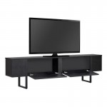 Έπιπλο τηλεόρασης Luxe Megapap χρώμα black wood 180x30x50εκ.