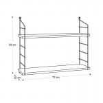 Ραφιέρα τοίχου Armoni Megapap χρώμα sacramento oak - καφέ μέταλλο 72x20x58εκ.