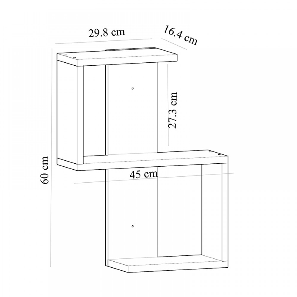 Ραφιέρα τοίχου Octa Megapap χρώμα sapphire oak 45x16,4x60εκ.