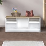 Παπουτσοθήκη London Megapap χρώμα λευκό - sapphire oak 100x35x40εκ.