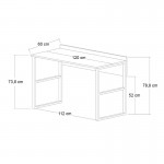 Γραφείο εργασίας Rana Megapap χρώμα καρυδί - μαύρο 120x60x78,8εκ.